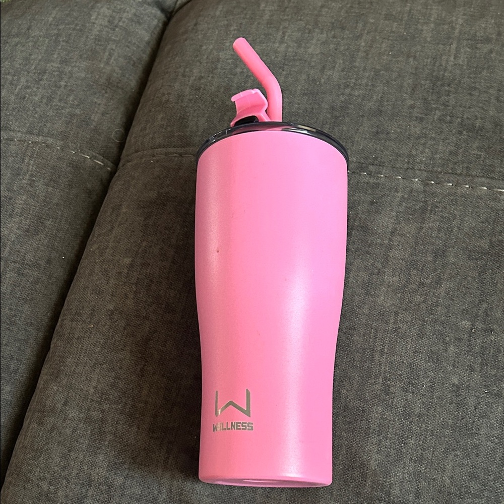Wellness Pink Tumbler with Straw